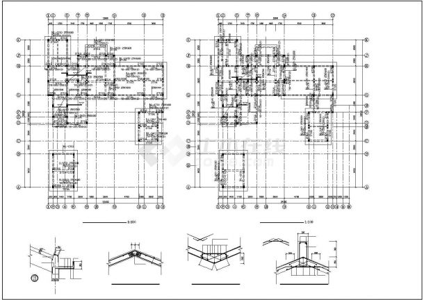 二层仿古别墅建筑结构施工图（含设计说明，设备材料表）-图二