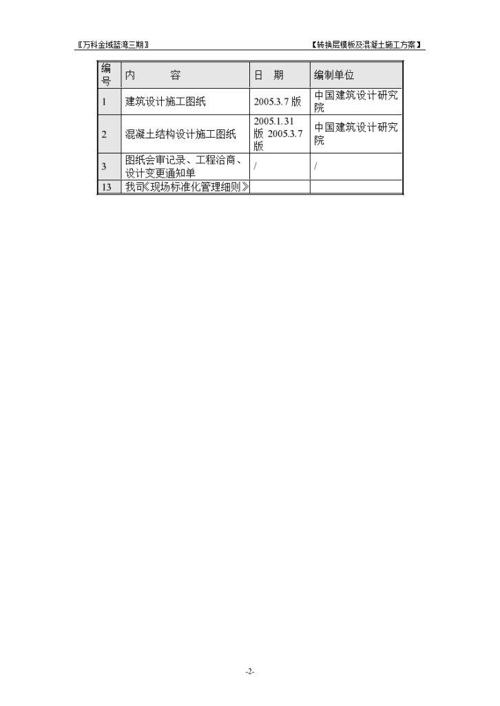 金域蓝湾三期转换层模板及混凝土施工设计方案-图二