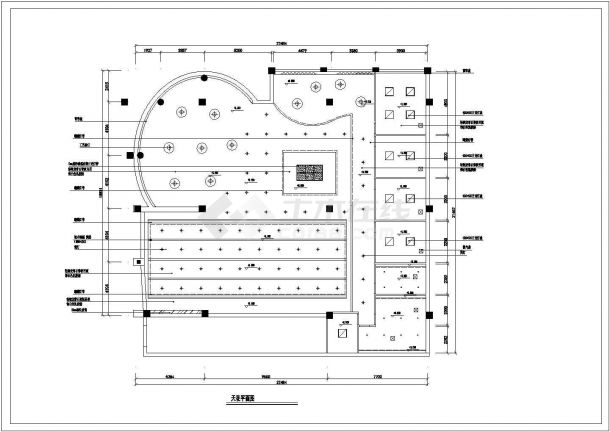 南京市华辰嘉园小区单层售楼中心装修装饰设计CAD图纸-图二