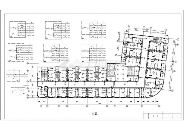 昆山市某医院9层L型市卫校附属医院住院综合楼电气系统设计CAD图纸-图二