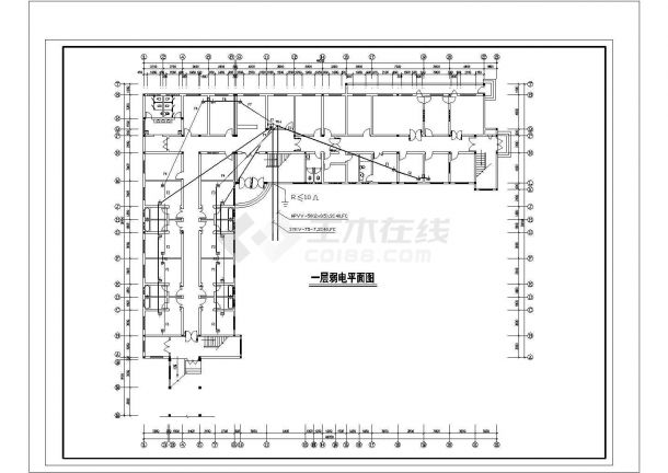 滁州市某医院3层综合楼电气系统设计CAD图纸（强弱电+电视+防雷）-图二