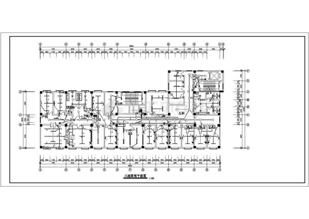 石家庄市某医院8层住院楼全套照明系统设计CAD图纸-图一