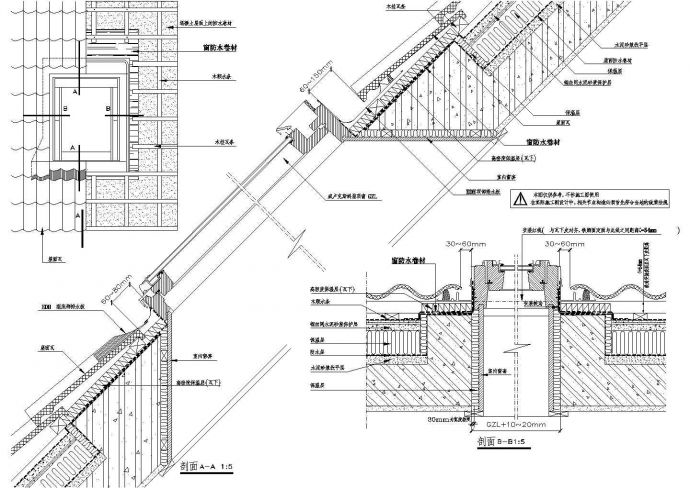 保定市某高级中学学生宿舍楼屋面建筑设计CAD施工图_图1