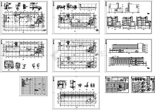 办公楼设计_某现代标准型4层厂区办公楼建筑详细设计施工CAD图纸-图一