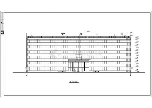 办公楼设计_某现代标准型6层实业公司办公楼建筑详细设计施工CAD图纸-图二