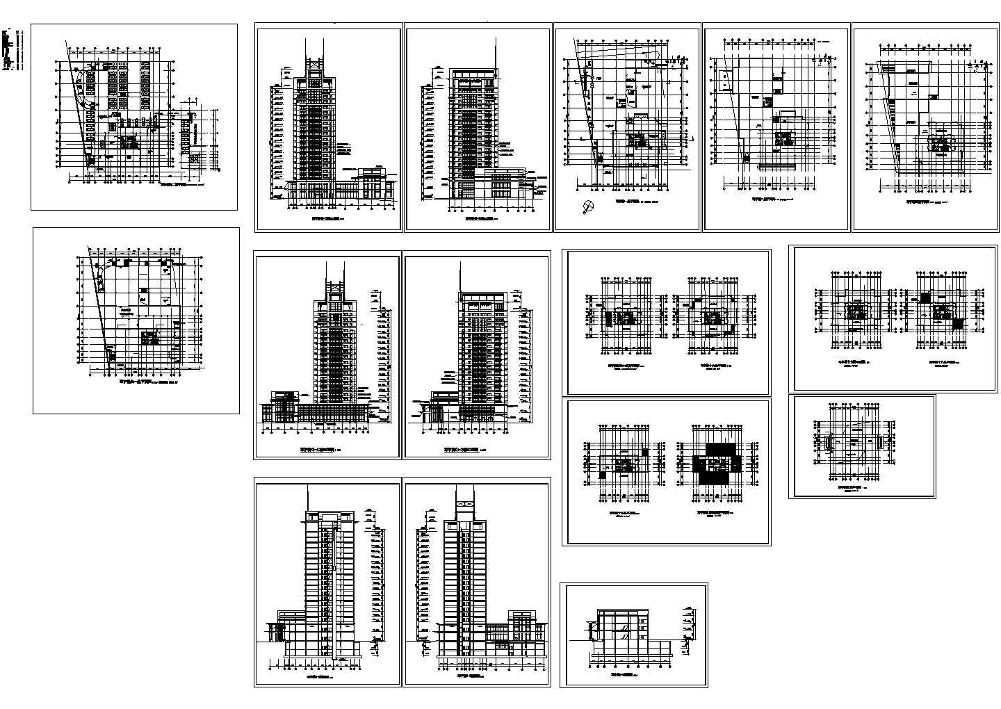 某现代标准型钢结构写字楼建筑详细设计施工CAD图纸