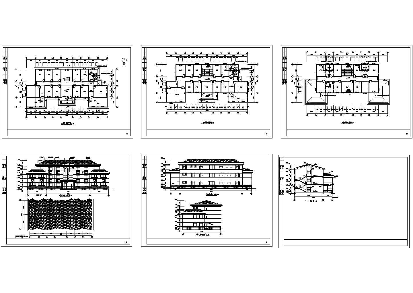 办公楼设计_某现代标准型三层办公楼建筑详细设计施工CAD图纸