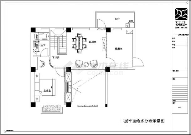 某现代标准型东湖京华装修样式详细设计施工CAD图纸-图二