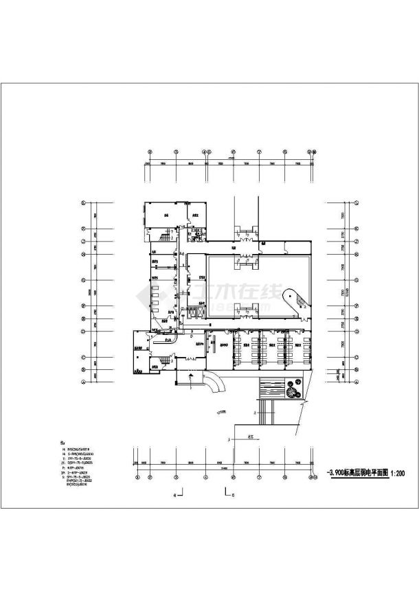 扬州市骨科医院5层框架门诊楼全套电气系统设计CAD图纸-图一