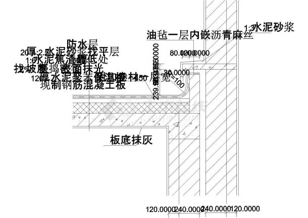 许昌市某小区内部私人别墅檐口节点建筑设计CAD施工图-图一
