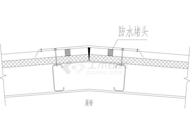 南京某重点大学学生宿舍楼屋脊建筑设计CAD施工图-图一