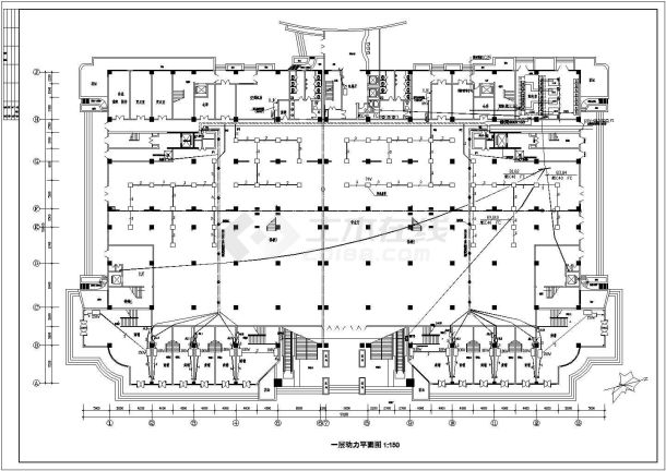 某多层五星级酒店电气设计cad全套施工图（标注详细）-图一