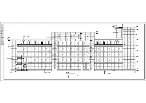 南京某街道3900平米五层框混结构临街商业办公楼建筑设计CAD图纸-图一