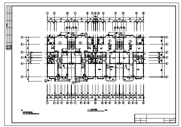 1903平方米六层跃七层砖混结构住宅建筑施工cad图，共十五张_图1