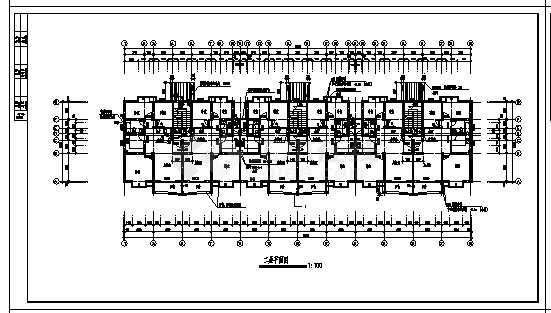 3800平方米九龙园六层住宅楼建施cad图(带半地下室设计，共十三张)-图一