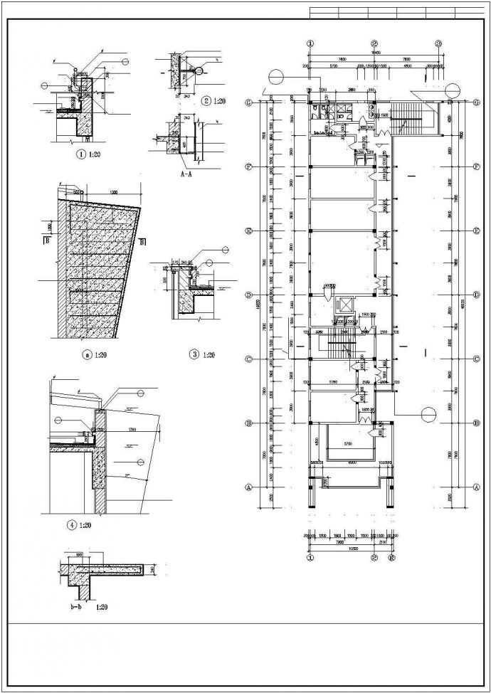武汉市某国有单位7100平米8层框架办公楼建筑设计CAD图纸_图1