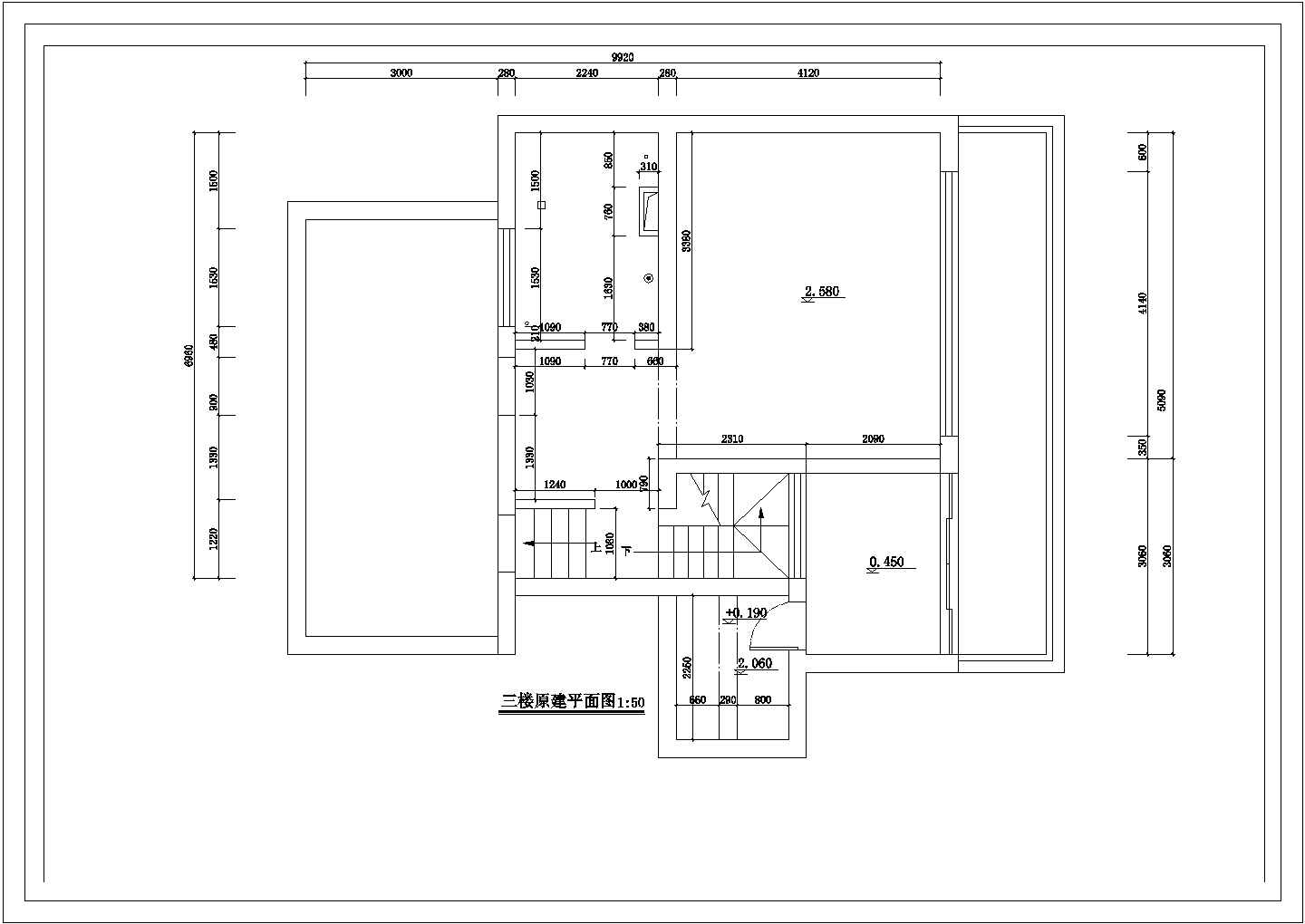某现代三层别墅室内装修设计cad全套施工图（含设计说明）
