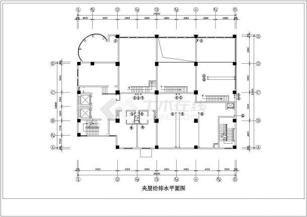 上海某大酒店全套给排水施工图纸-图二