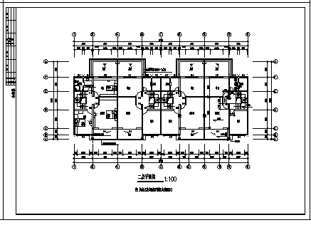 761平方米两层带阁楼联体别墅施工cad图，共十二张-图二
