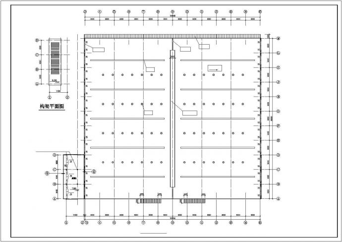 杭州某工业区1.1万平米单层轻钢结构生产厂房平立剖面设计CAD图纸_图1