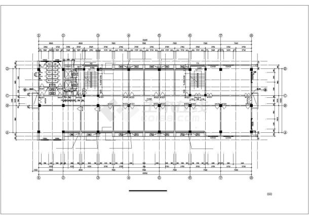 长沙市某市政单位4150平米7层框架结构办公楼建筑设计CAD图纸-图二