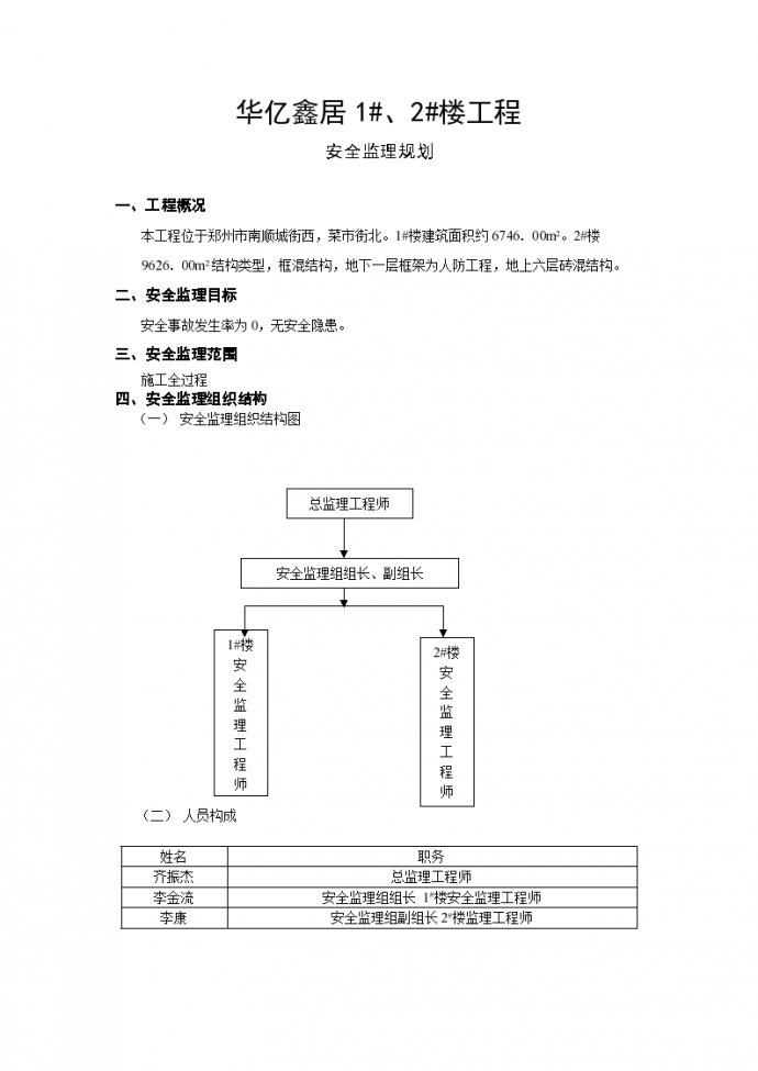 天津市住宅楼工程安全监理规划_图1