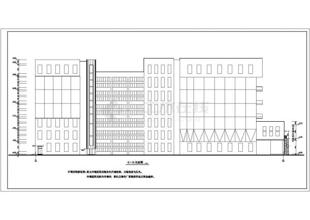 广州某食品厂4900平米6层框架结构生产车间建筑设计CAD图纸-图一