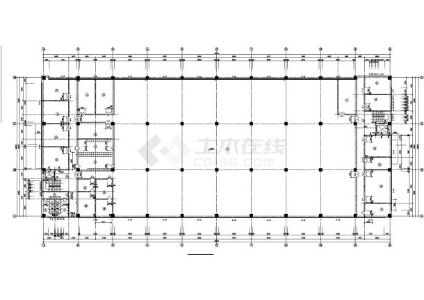 太原市某自行车厂3700平米3层框架结构装配车间建筑设计CAD图纸-图二