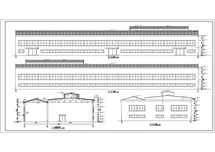 成都市某工厂3500平米单层混排结构生产厂房建筑设计CAD图纸_图1