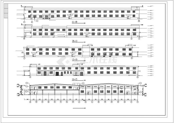 宿迁市某工厂1.5平米2层全钢结构生产车间建筑设计CAD图纸-图二