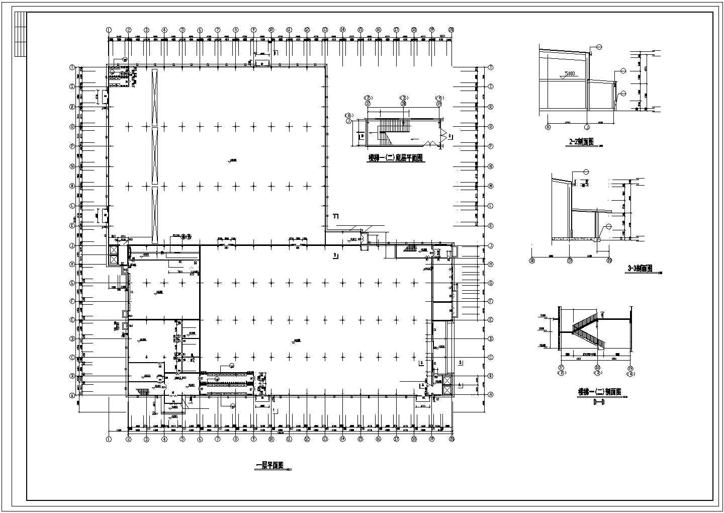 宿迁市某工厂1.5平米2层全钢结构生产车间建筑设计CAD图纸