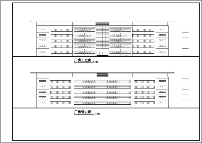 宁波某工厂2万平米5层框架加结构生产大楼平立剖面设计CAD图纸_图1