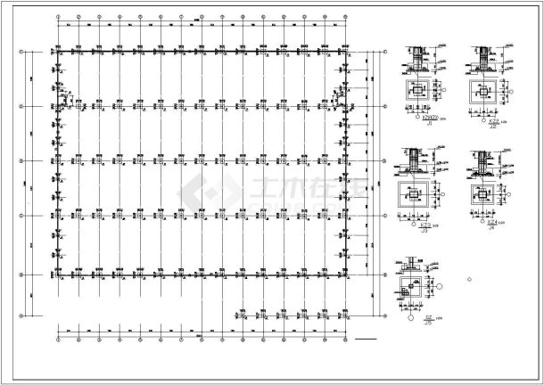 贵阳市某大型工厂1.3万平米单层轻钢结构生产厂房建筑设计CAD图纸-图二