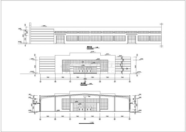苏州市某工业区2700平米单层钢框架结构生产车间建筑设计CAD图纸-图一