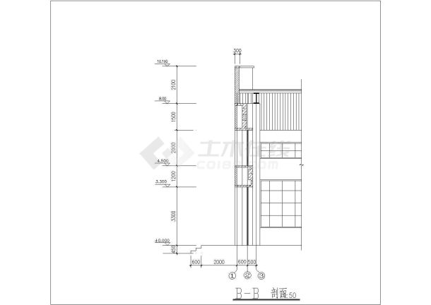 苏州市某工业区2700平米单层钢框架结构生产车间建筑设计CAD图纸-图二