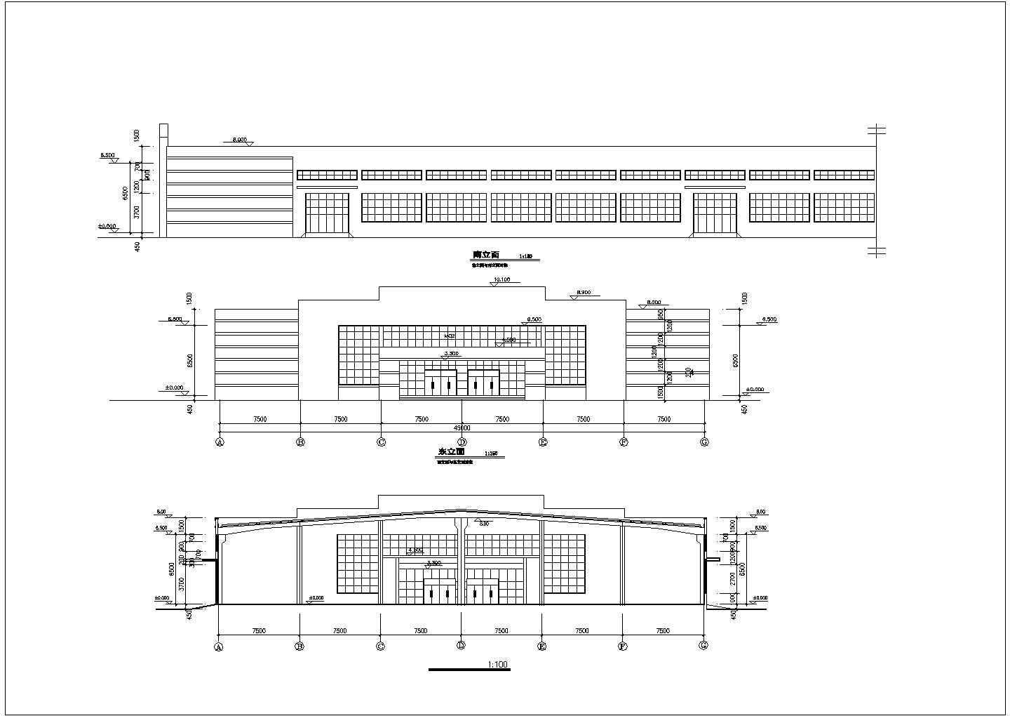 苏州市某工业区2700平米单层钢框架结构生产车间建筑设计CAD图纸