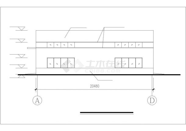 南京某食品厂单层4500平米框架结构饼干生产车间建筑设计CAD图纸-图一