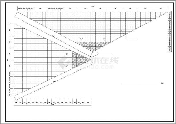 武汉某养殖基地3100平米2层钢结构养殖大棚建筑设计CAD图纸-图一