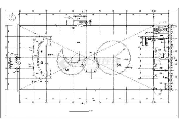武汉某养殖基地3100平米2层钢结构养殖大棚建筑设计CAD图纸-图二