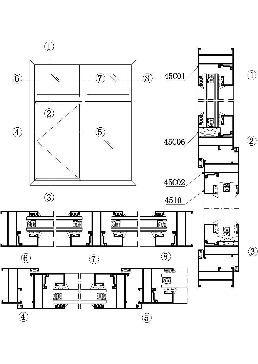 珠海市香洲区某高档别墅外平开窗结构设计CAD施工图