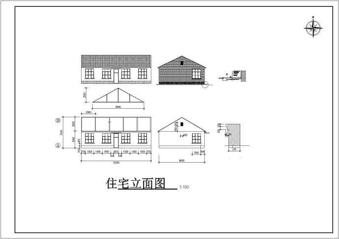 呼和浩特市某养殖场1600平米单层钢结构牧场建筑设计CAD图纸_图1