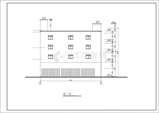 太原市某钢铁厂4层框架结构焊接车间建筑设计CAD图纸-图一