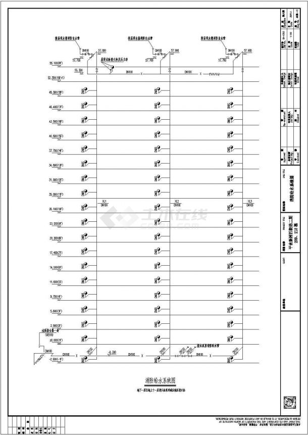 某现代标准普通住宅楼给排水系统详细设计施工CAD图纸-图二