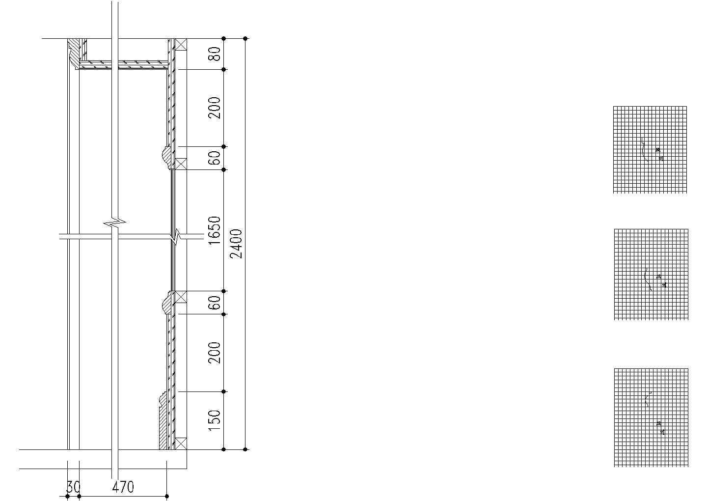某现代标准玄关鞋柜背景装修详细设计施工CAD图纸