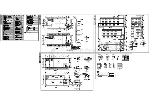 厂房设计_广东某四层丙类生产厂房建筑设计cad图纸-图一