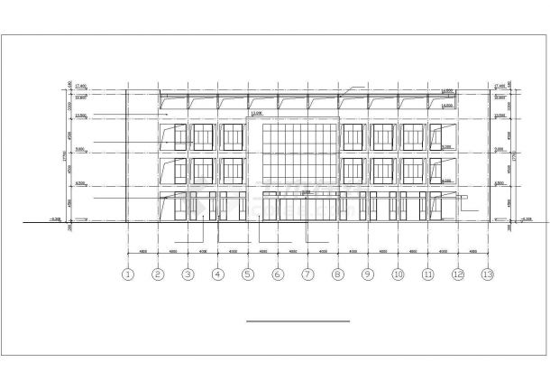 重庆市某工厂3900平米3层框架结构加工厂房建筑设计CAD图纸-图一