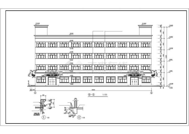 广州市某服装厂5000平米4层框架结构生产厂房建筑设计CAD图纸-图一