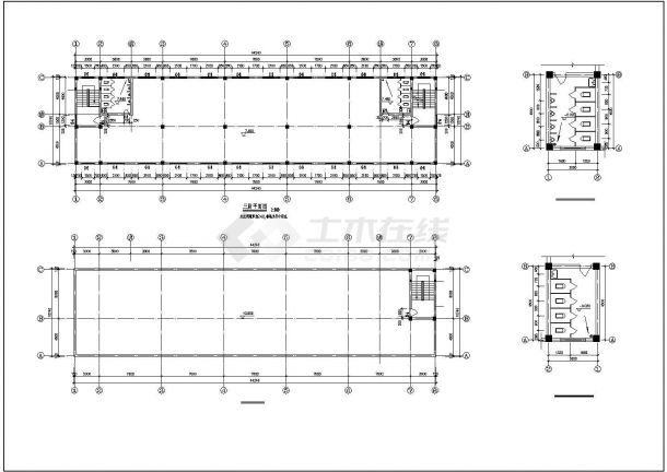 昆山市某医药厂1450平米4层生产车间建筑设计CAD图纸-图二