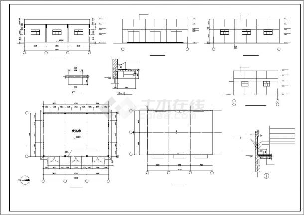 西安市某科研所1500平米单层框架结构动力车间建筑设计CAD图纸-图一
