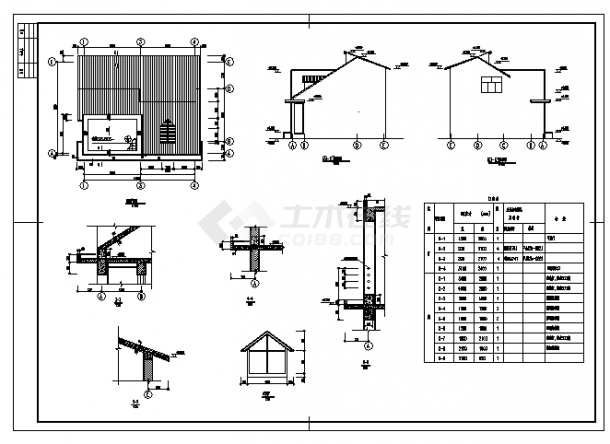 某二层B型别墅全套建筑施工cad图纸-图二